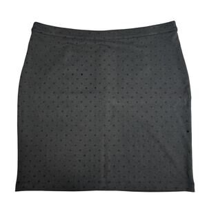 Ann Taylor Loft Petites Womens Black Polkadot Skirt size 14P